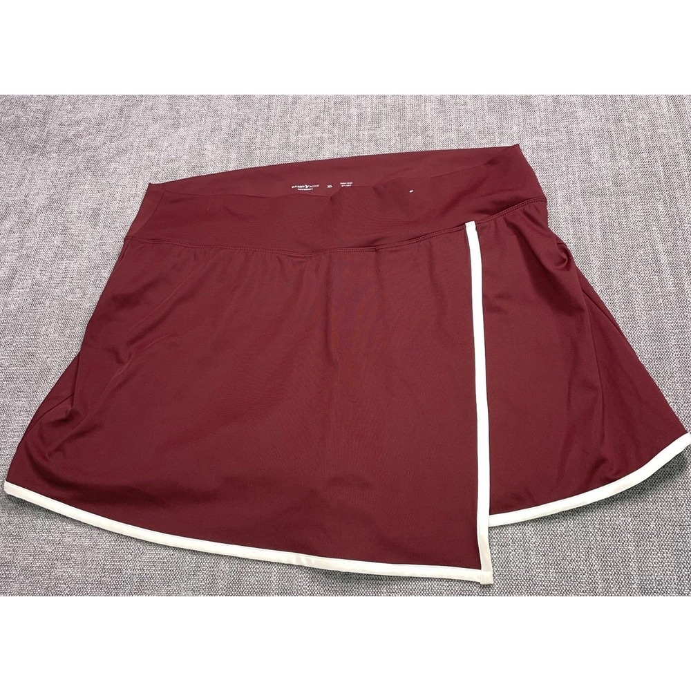 Old Navy Active Powersoft High Rise Faux Wrap Skort Women XL Maroon High Waisted